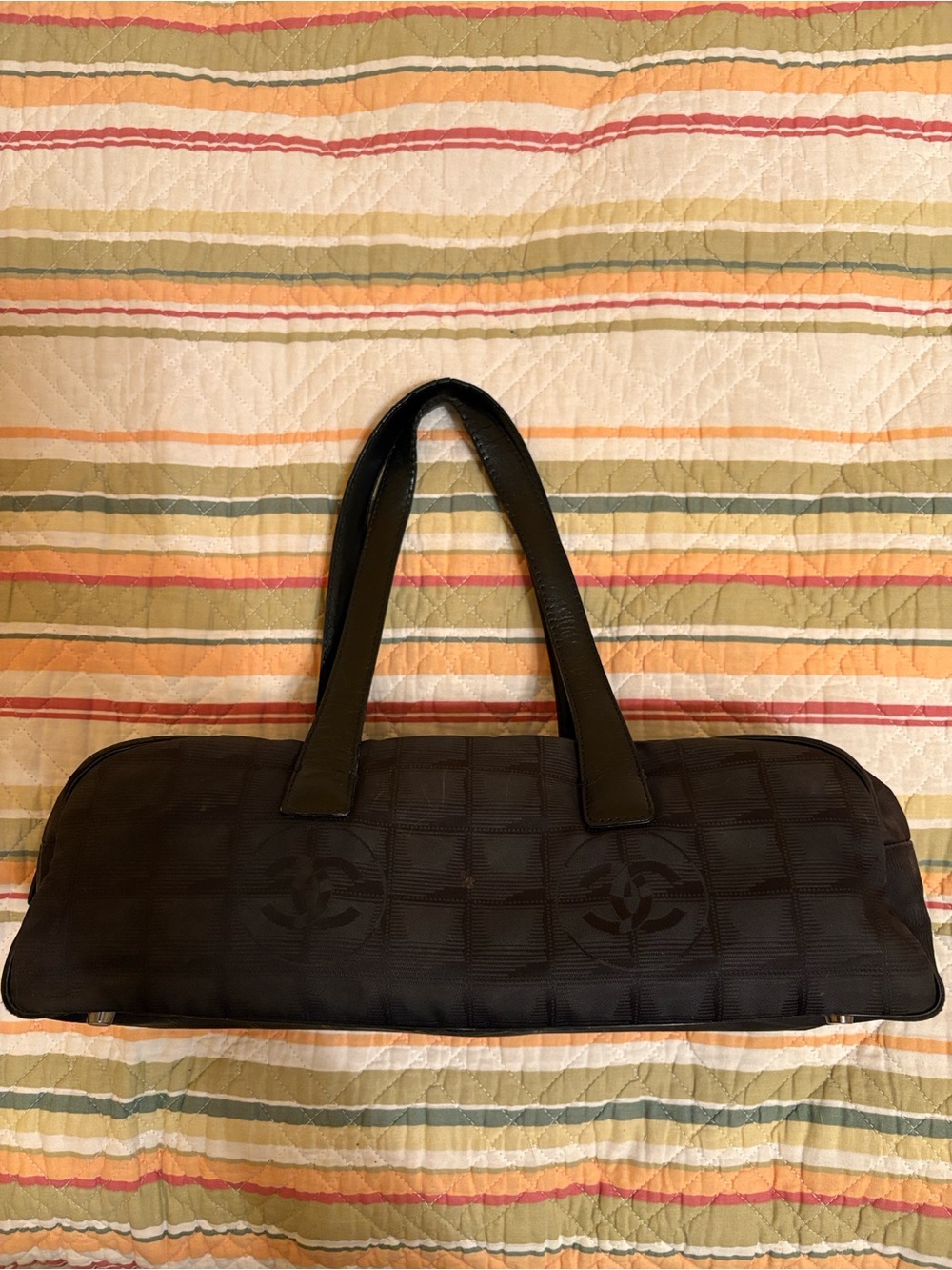 Chanel nylon travel line Black Bag